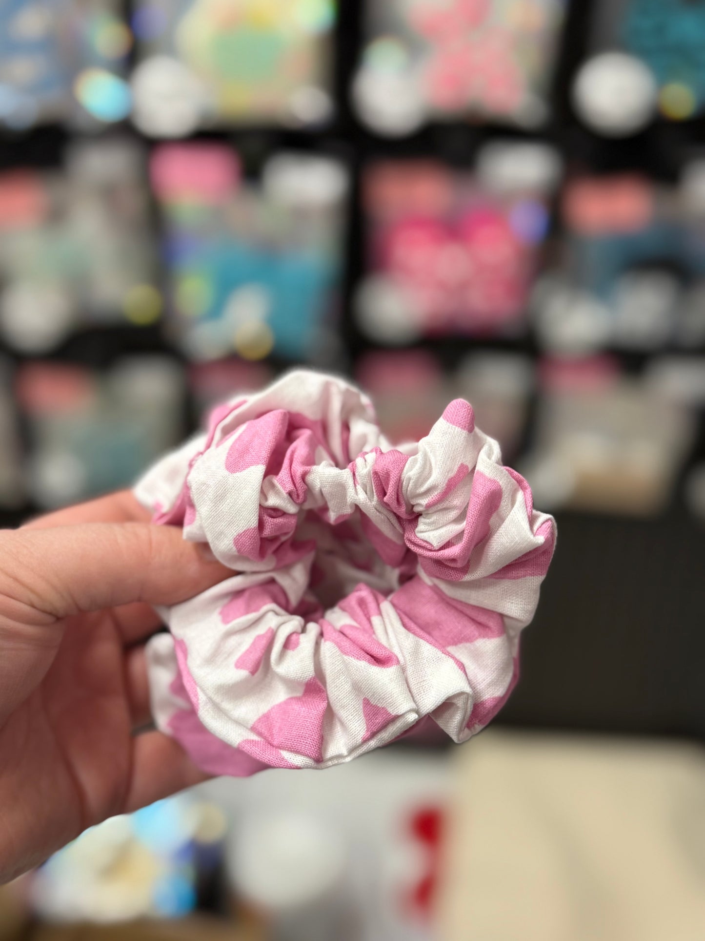 Pink Cow Scrunchie