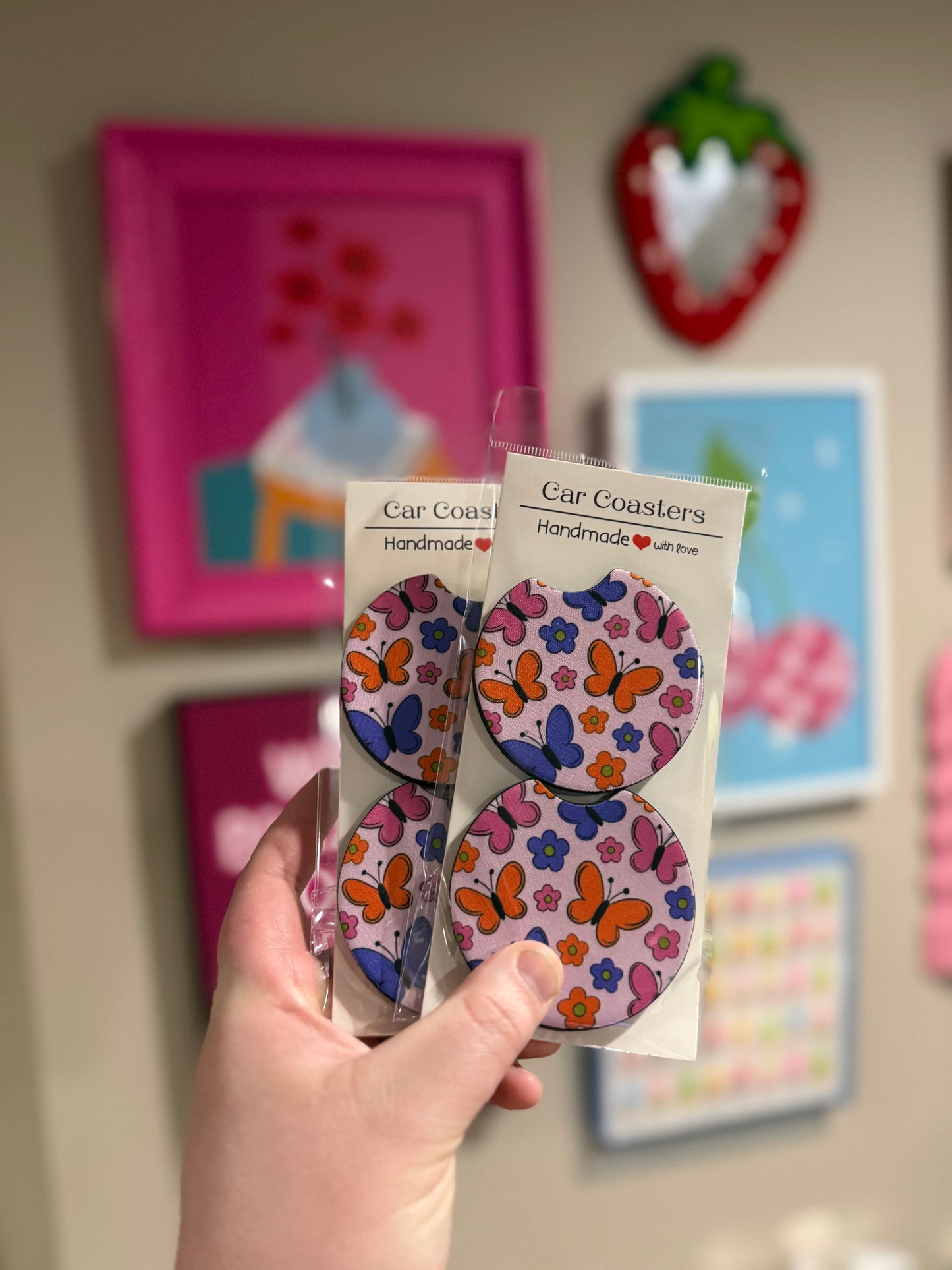 Butterflies Car Coaster Set
