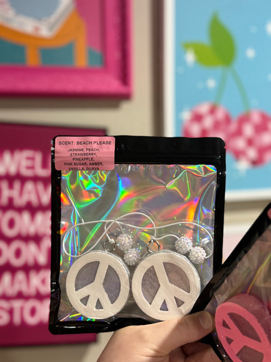 Holo Peace Sign Dangles - Custom
