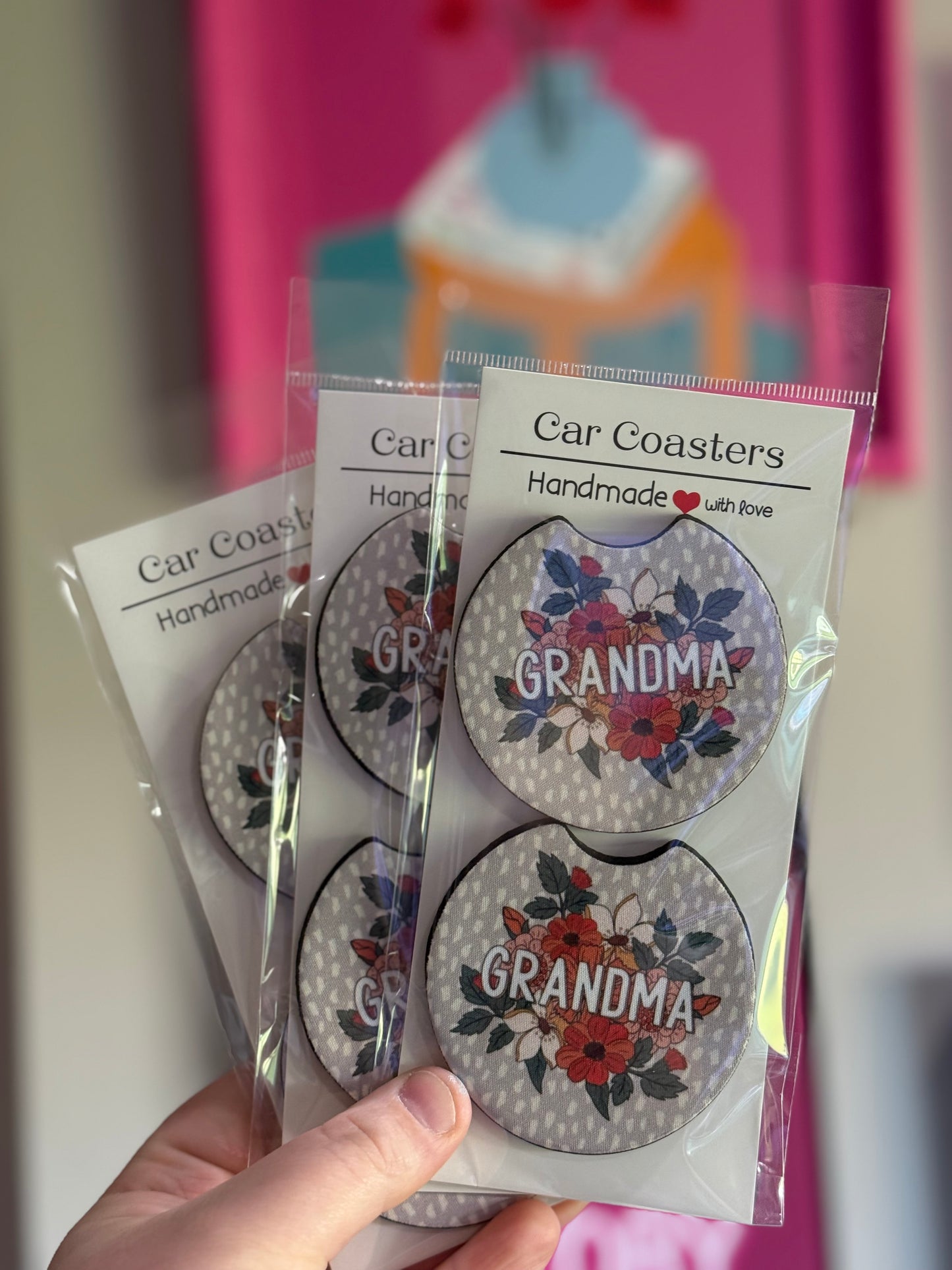Grandma Car Coaster Set