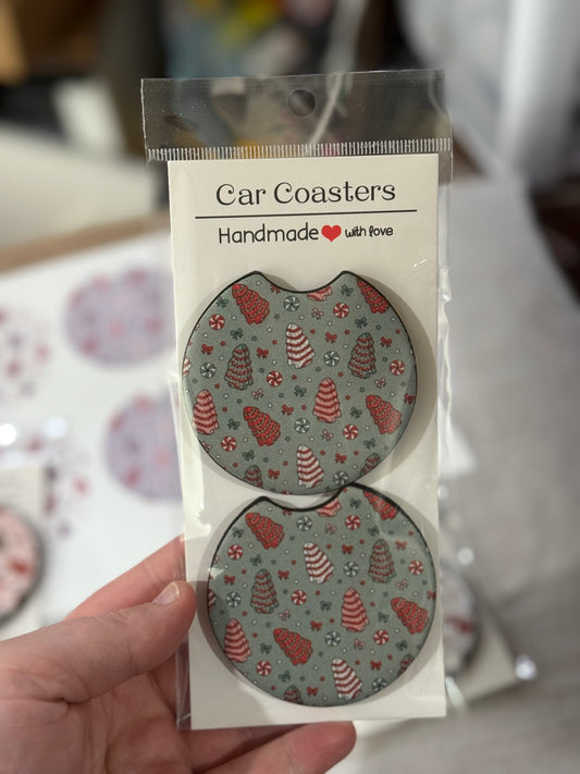 Green Snack Cake Car Coaster Set