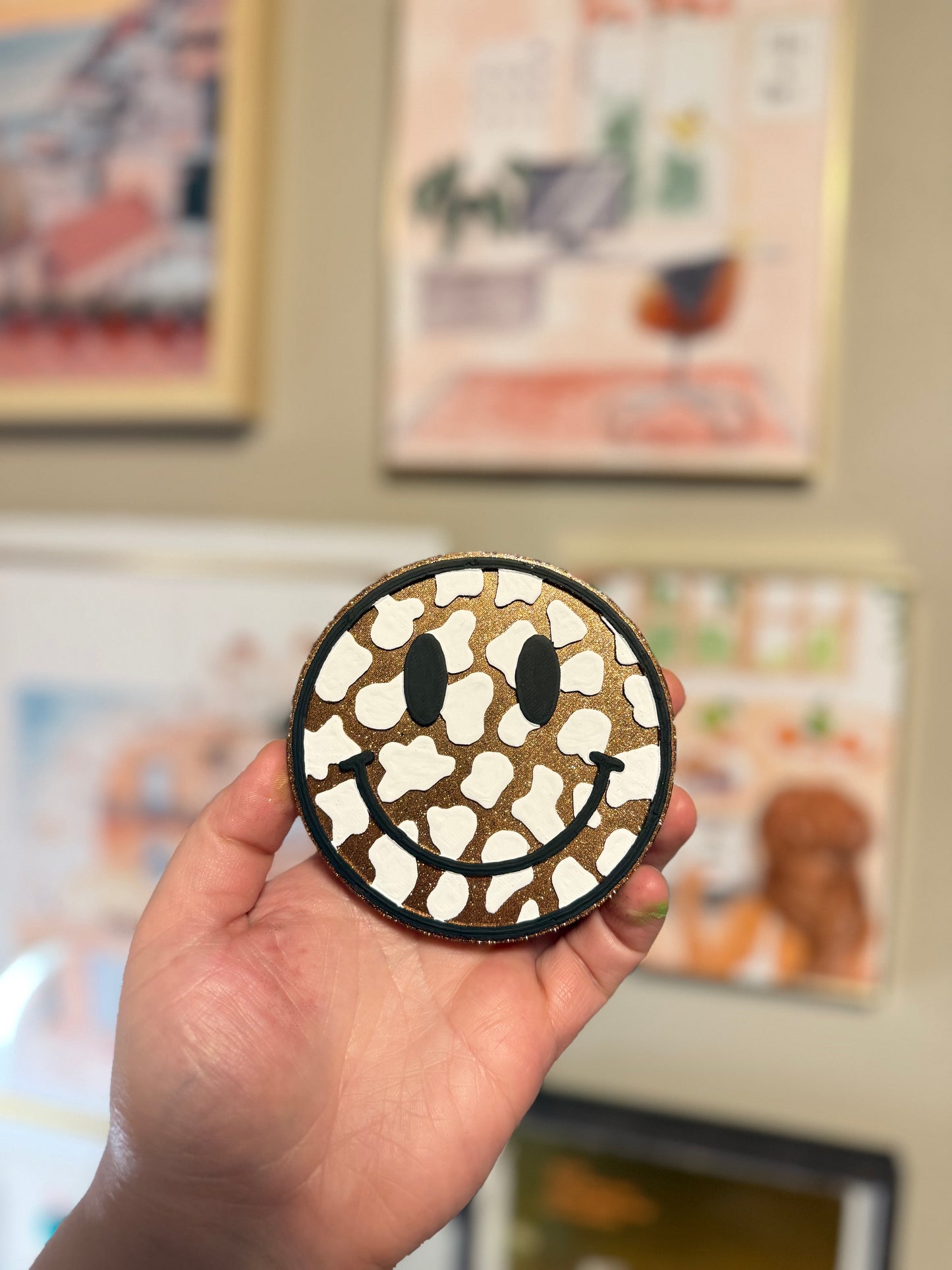Cow Print Smiley - Custom