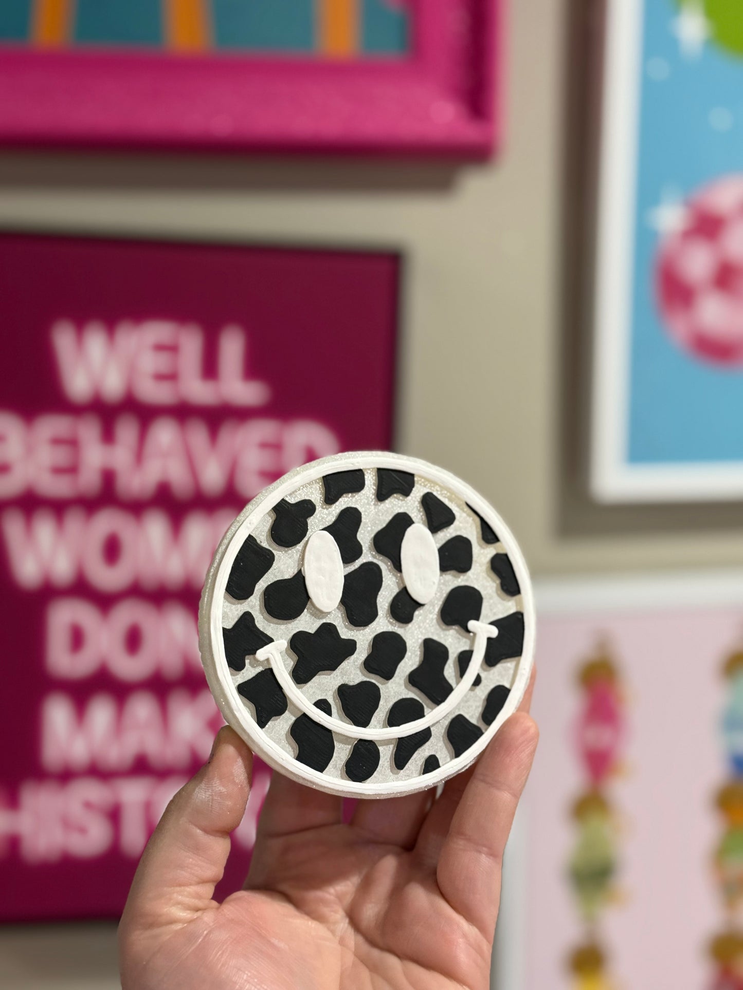 Cow Print Smiley - Custom