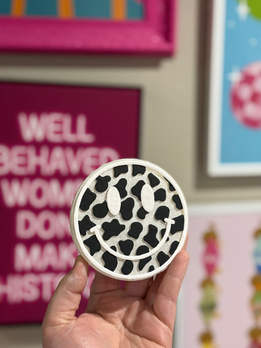 Cow Print Smiley - Custom