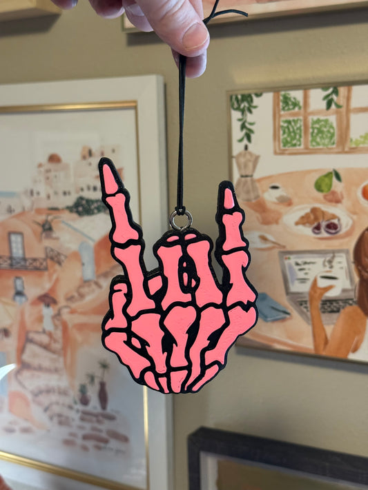 Rock On Skeleton Hand Custom Freshie