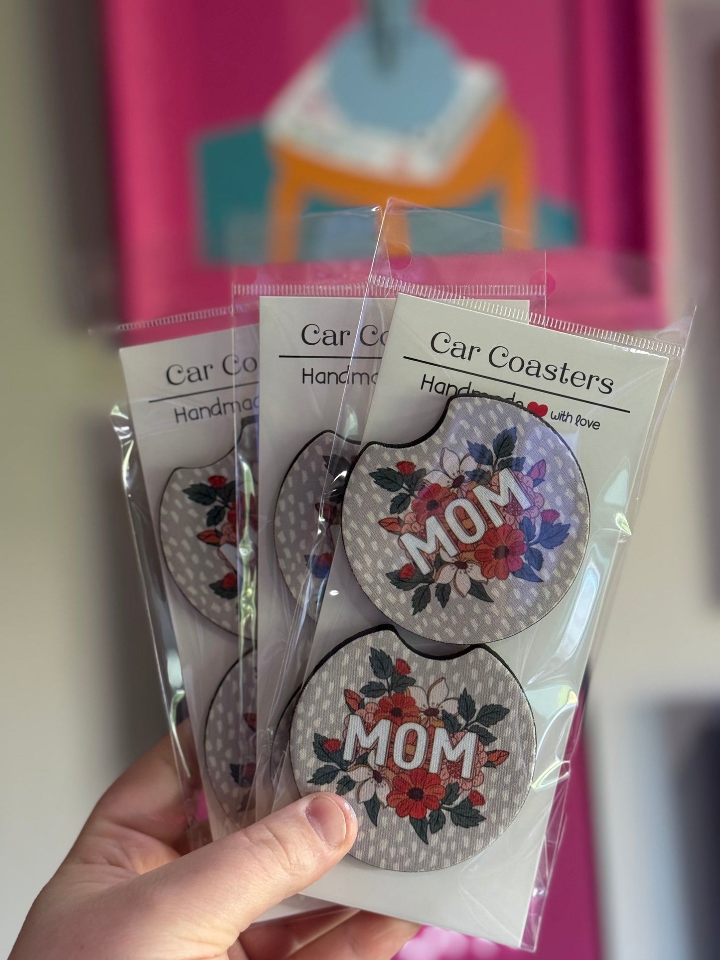MOM Car Coaster Set