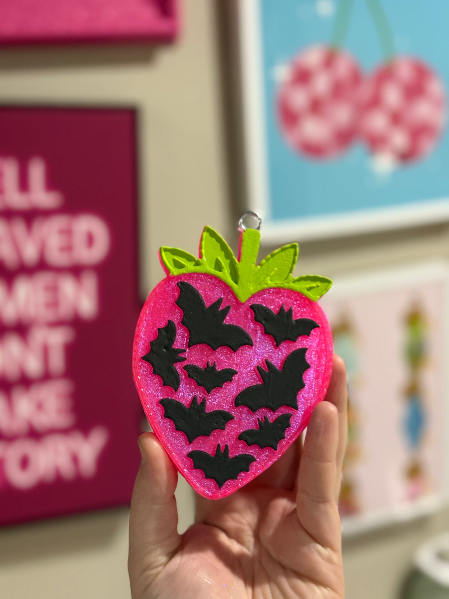 Pink Strawberry Bats - Custom