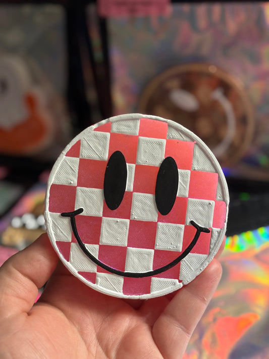 Checkered Smiley - Custom Freshie