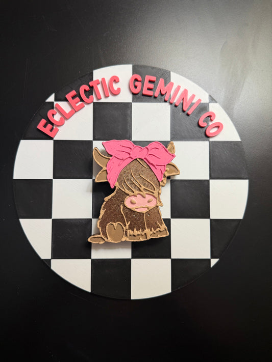 Highland Cow with Bow- Custom Freshie
