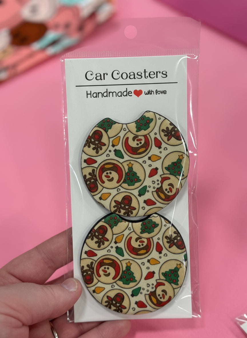 Christmas Cookies Car Coaster Set