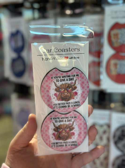 Give A Shit Car Coaster Set