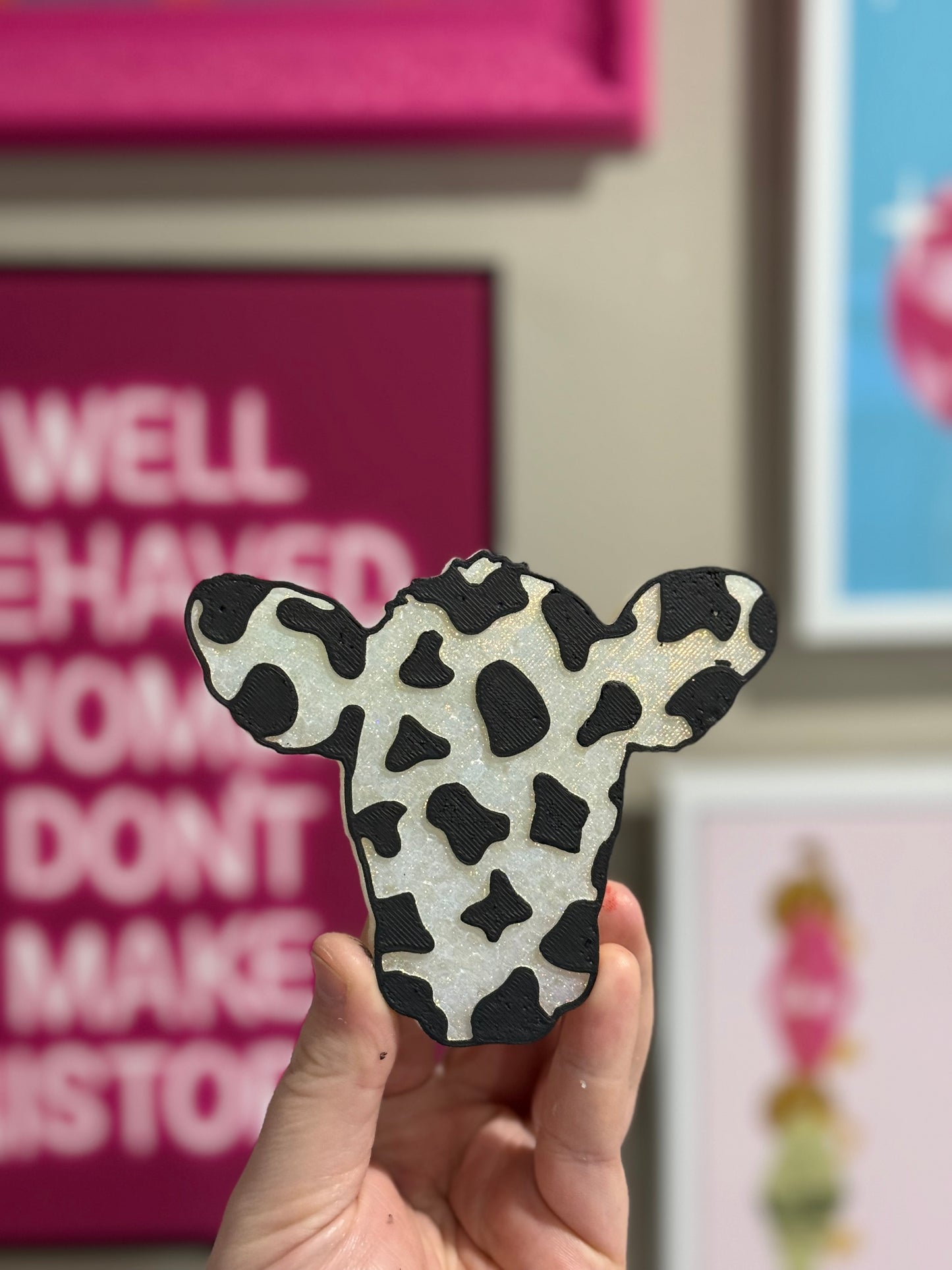 Black/White Cow Head - Custom